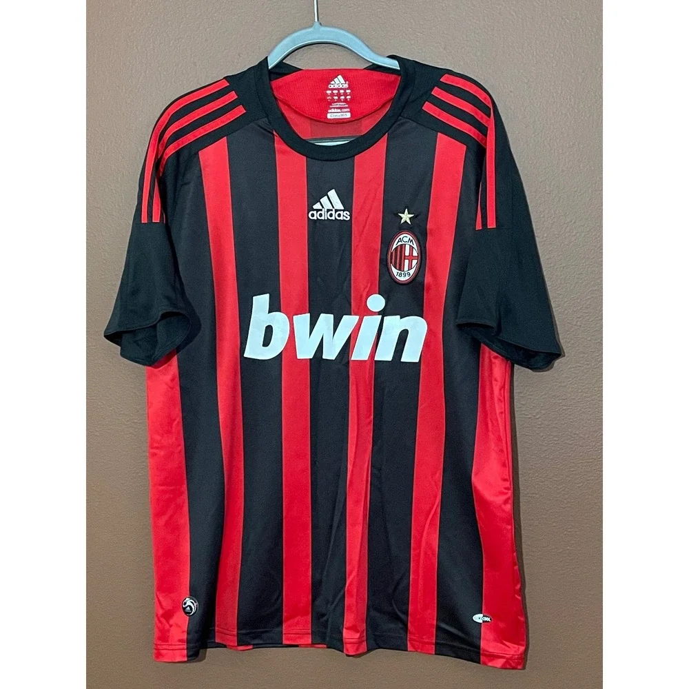 Adidas AC Milan 2008-09 Home Jersey Beckham 32 Red Black Striped XL 656133